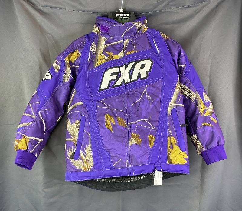 lot 44F image: Brand New FXR Helix Jacket Childrens Size 8 Realtree SnowPurple G
