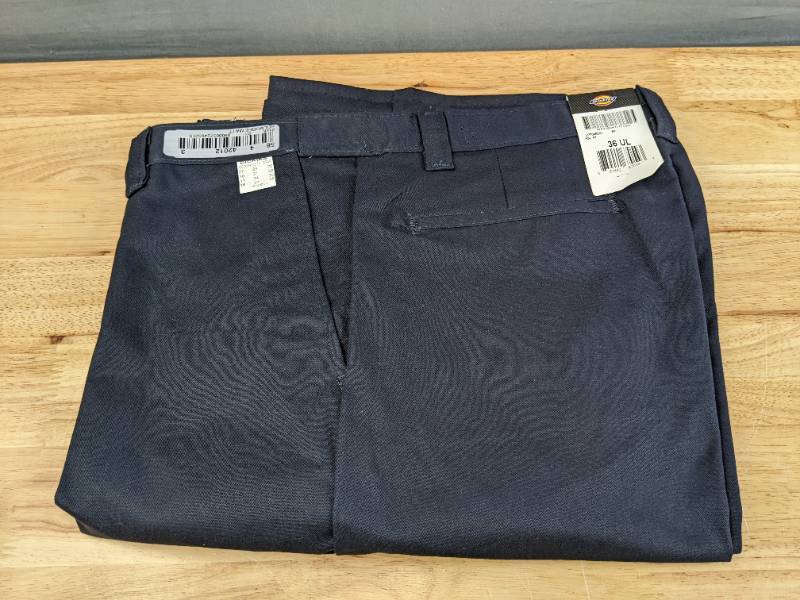 lot 149A image: New Dickies LP70 Premium Industrial Flat Front Comfort Waist Pants - Navy Blue - 36W - 43.5 Unhemmed N