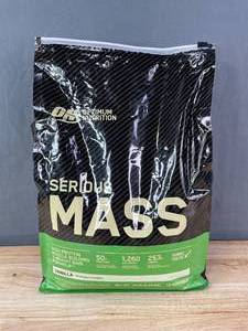 lot 11A image: New Optimum Nutrition Serious Mass Weight Gainer Protein Powder, Vitamin C and Zinc for Immune Support, Vanilla, 12 Pound $75.94 Retail N