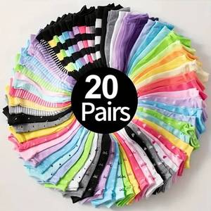 lot 53F image: 20 Brand New Pairs of Soft and Comfortable Low Top Colored Womens Socks N