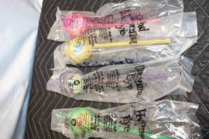 lot 43 image: Set of 4 Monster-Themed Novelty Eyeball Swizzle Sticks