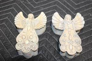 lot 63 image: Set of 2 Angel Shaped Plaster Molds with Ornament Design