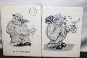 lot 71 image: Art Carr 1972 and 1973 Satirical Art Prints