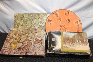 lot 74 image: Collection of 3 Vintage Jigsaw Puzzles - Fine Arts, Alices Adventures, and Time Pieces