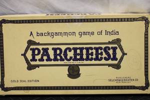 lot 80 image: Vintage Parcheesi Board Game Set by Selchow & Righter
