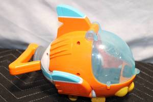 lot 91 image: Orange and Blue Toy Submarine with Wheels
