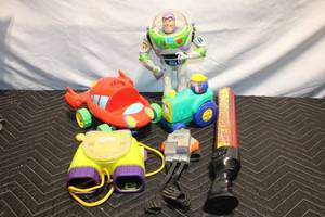 lot 94 image: Collection of Assorted Childrens Toys including Buzz Lightyear and Toy Vehicles