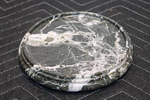 lot 99 image: Round Green Marble Lazy Susan Turntable
