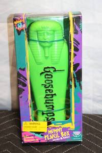 lot 117 image: Vintage Goosebumps Mummy Pencil Box with Pop-Up Feature