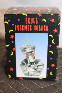lot 130 image: Skull Incense Holder with Red Eyes and Cap