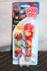 lot 185 image: Chupa Chups Justice League Pop Ups Lollipop Dispenser with 3 Lollipops