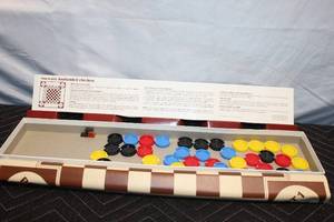 lot 223 image: Vintage Fourhanded Checkers Board Game