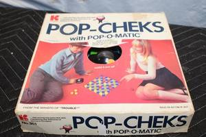 lot 270 image: Vintage Pop-Cheks Board Game with Pop-O-Matic