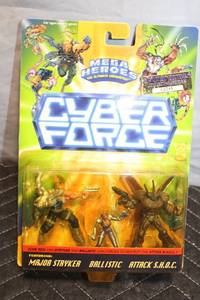 lot A-301 image: Mega Heroes Limited Edition Cyber Force Action Figure Set