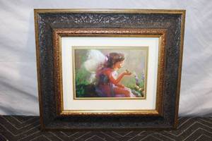 lot 341 image: Framed Art Print of a Fairy with a Frog in an Ornate Frame