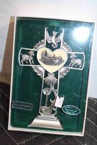 lot 363 image: Silver Plated Nativity Crucifix with Candle Holder