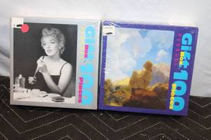 lot 386 image: Set of 2 Gift Box Jigsaw Puzzles - 100 Pieces Each