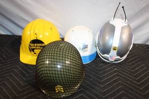 lot 435 image: Collection of 4 Protective Helmets with Various Designs