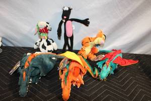 lot 466 image: Collection of 6 Plush Toys Including Tigger and Dragons