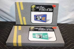 lot 492 image: Set of 2 On the Road of Life License Plate Photo Frames
