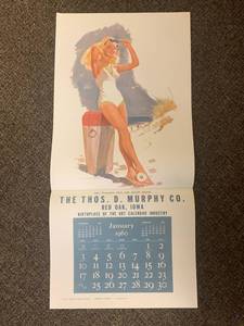 lot 49J image: 1960 Thos. D. Murphy Co. Vintage Calendar Sunkissed