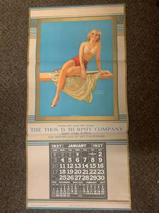 lot 50J image: 1937 Thos D Murphy Co Calendar by Frush Brudon