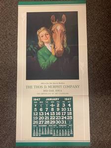 lot 53J image: 1947 Thos. D. Murphy Beauty and the Beast Calendar