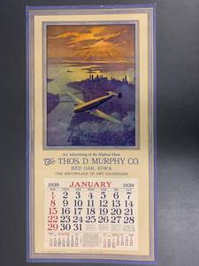 lot 59J image: Vintage 1939 Thos. D. Murphy Calendar