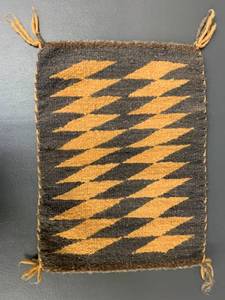 lot 67J image: Handwoven Wool Rug Geometric Southwest Pattern