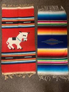 lot 69J image: Colorful Handwoven Rugs - Burro & Serape Striped Design