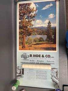 lot 112J image: Vintage R. Hoe & Co. 1952 Calendar Poster