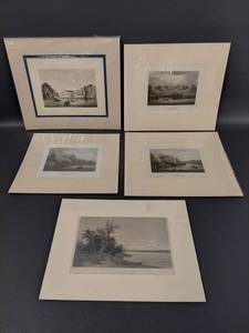 lot 2W image: Set of 5 Mississippi Antique Landscape Engravings