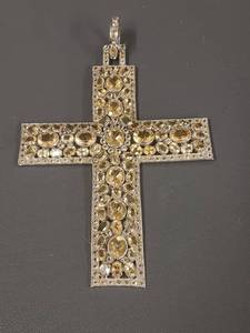 lot 8W image: Huge Crystal Cross Pendant