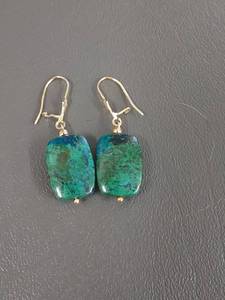 lot 20W image: Handcrafted Azurite or Chrysocolla Stone Earrings