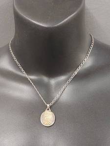 lot 26W image: Sterling Silver Necklace Angel Pendant