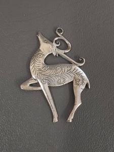 lot 28W image: Hand & Hammer Sterling Silver Handmade Deer Ornament