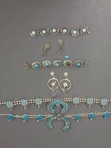 lot 59W image: Vintage Turquoise and Costume Jewelry Set
