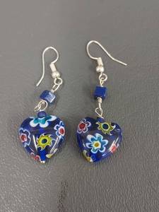 lot 68W image: Murano Glass Floral Earrings