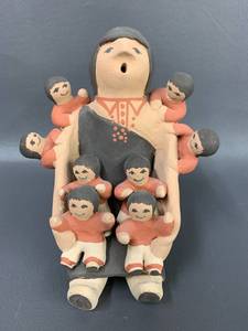 lot 75W image: A. Shije Native American Storyteller Pottery