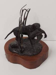 lot 78W image: Signed R.C. Lynch Bronze Dog Sculpture Limited Edition