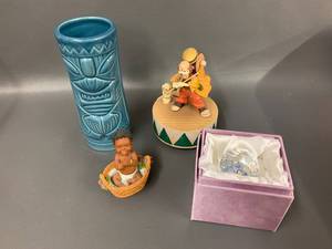lot 82W image: Decorative Figurines and Tiki Vase Collection