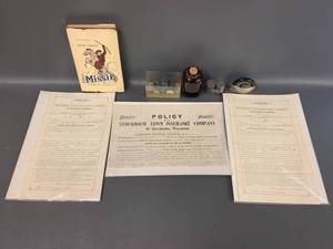 lot 87W image: Antique Insurance Documents & Collectibles Lot