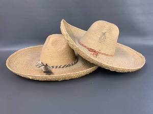 lot 89W image: Pair of Traditional Mexican Straw Sombreros