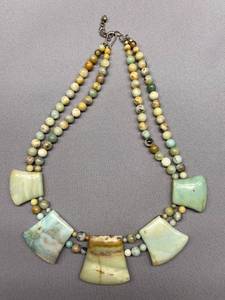 lot 4B image: Handcrafted Jasper 925 Sterling Silver Beaded Necklace Unique Design