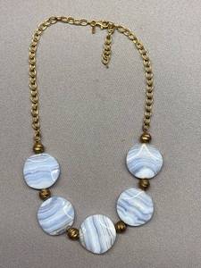 lot 13B image: Sterling Silver Turkish Agate Chain Necklace