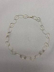 lot 14B image: Sterling Silver Oval Link Necklace 925 Jewelry