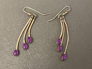 lot 45B image: Sterling Silver Earrings with Purple Stones