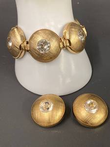 lot 54B image: Vintage Napier Gold-Tone Rhinestone Bracelet Set
