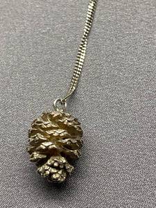 lot 58B image: Elegant Sterling Silver Pine Cone Pendant Necklace