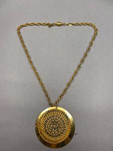 lot 68B image: Vintage Gold Necklace With Large Ornamental Medallion